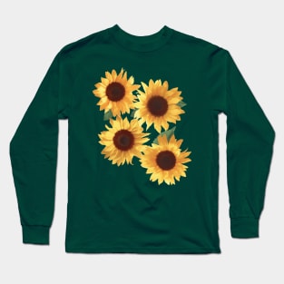 Happy Yellow Sunflowers Long Sleeve T-Shirt